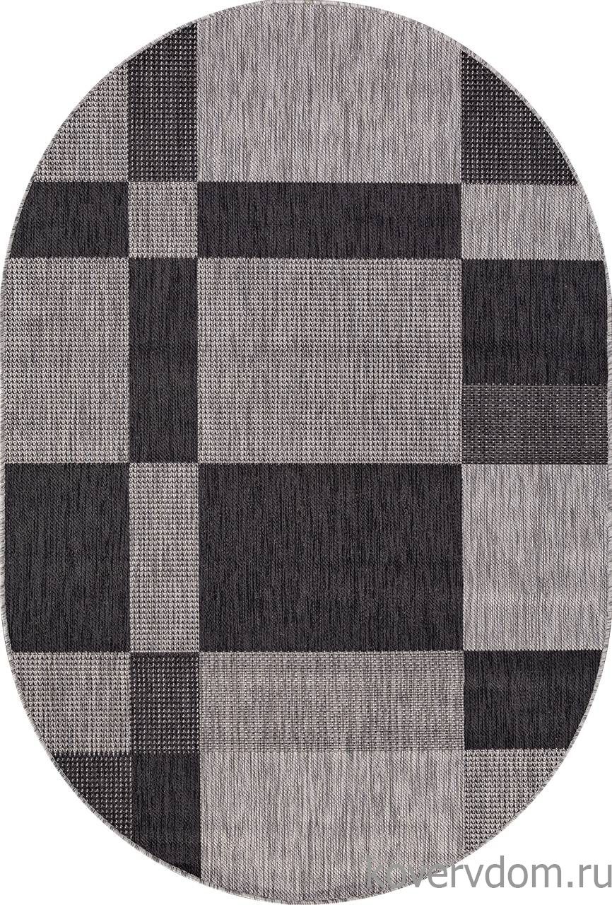 Ковер циновка VEGAS S005 GRAY-BLACK Овал Ковер циновка VEGAS S005 GRAY-BLACK Овал