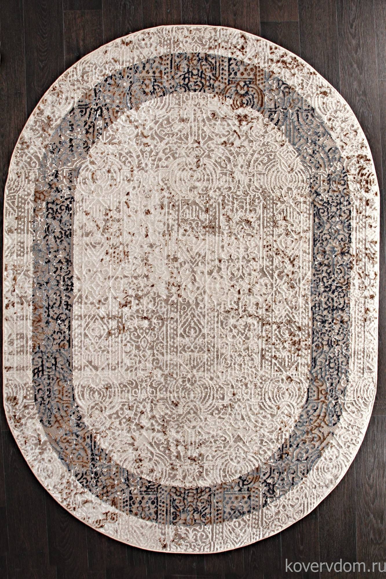 Ковер RODOS 7442A L.BLUE / CREAM Овал