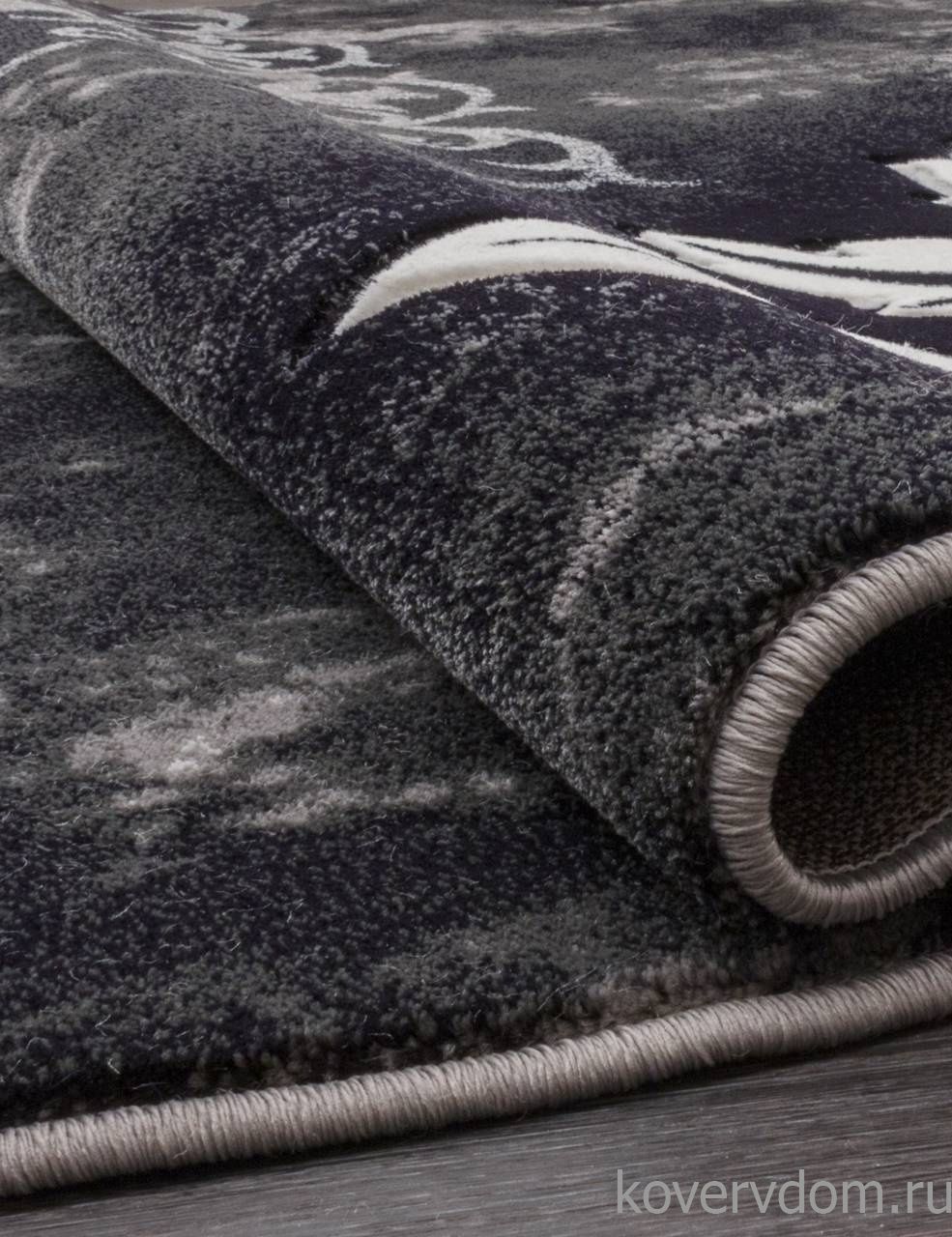 Ковер MEGA CARVING D272 GRAY Овал