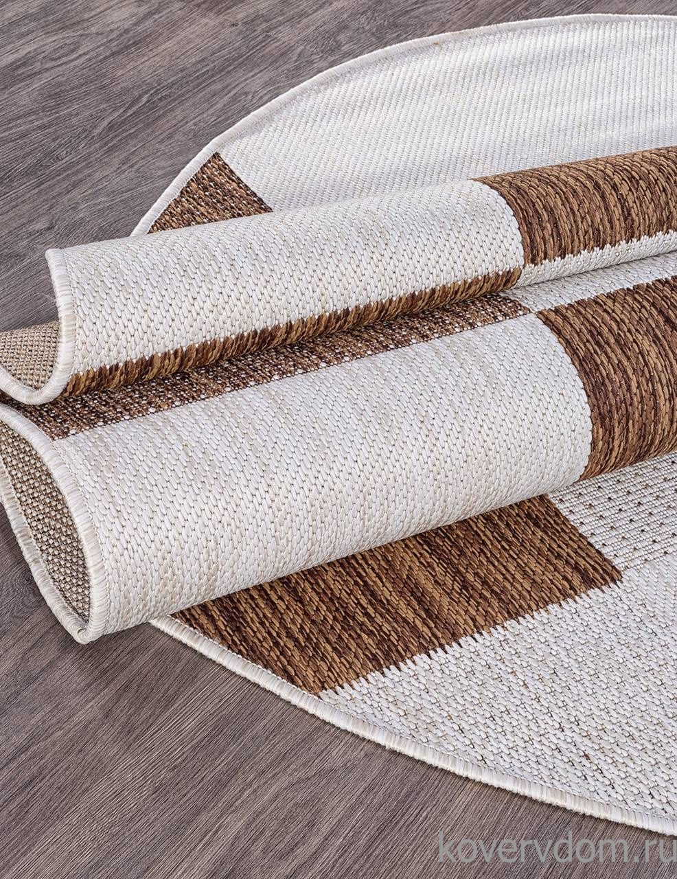 Ковер циновка VEGAS S005 CREAM-BROWN Овал Ковер циновка VEGAS S005 CREAM-BROWN Овал