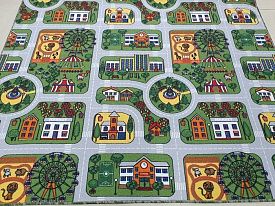 Разноцветный детский ковер-палас с дорогами ECOPOLIS-A