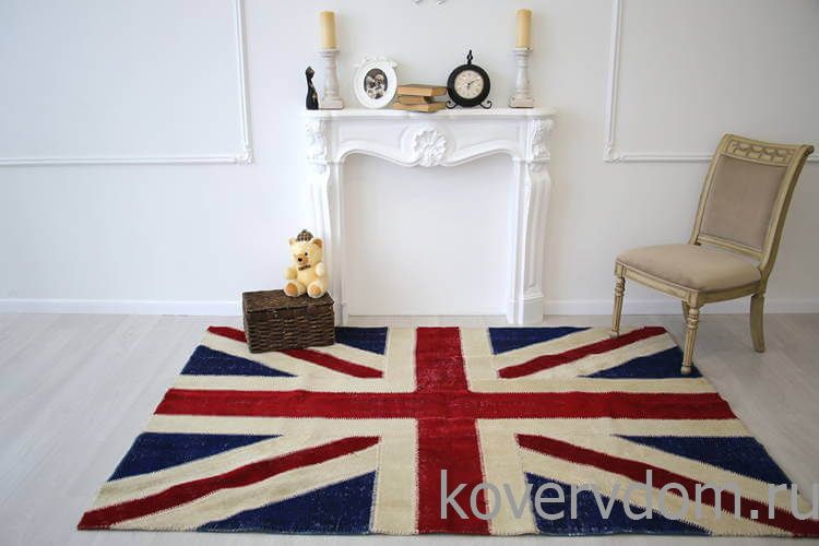 Ковер винтажный ручной работы Британский флаг Vintage Flag Patchwork 22228