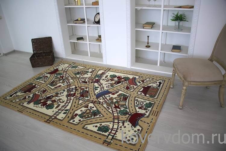 Детский ковер Веселые дорожки-L бежевый Детский ковер Веселые дорожки-L бежевый